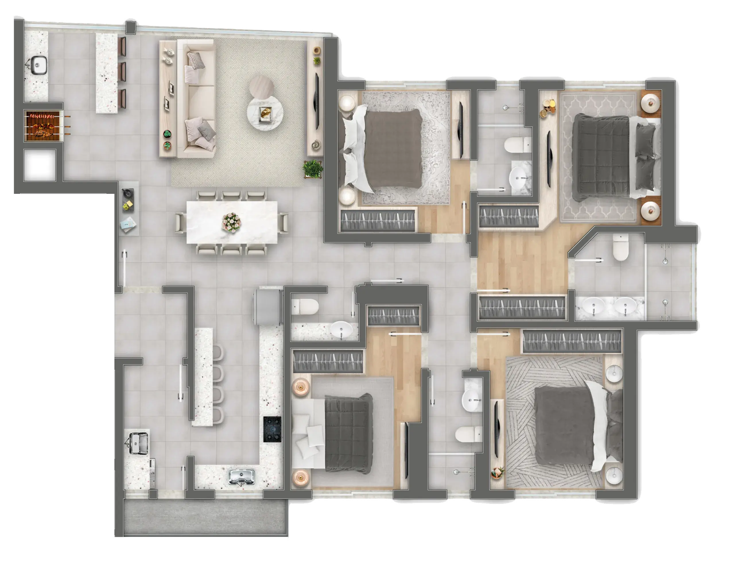 Planta do Apartamento Tipo — opção 1