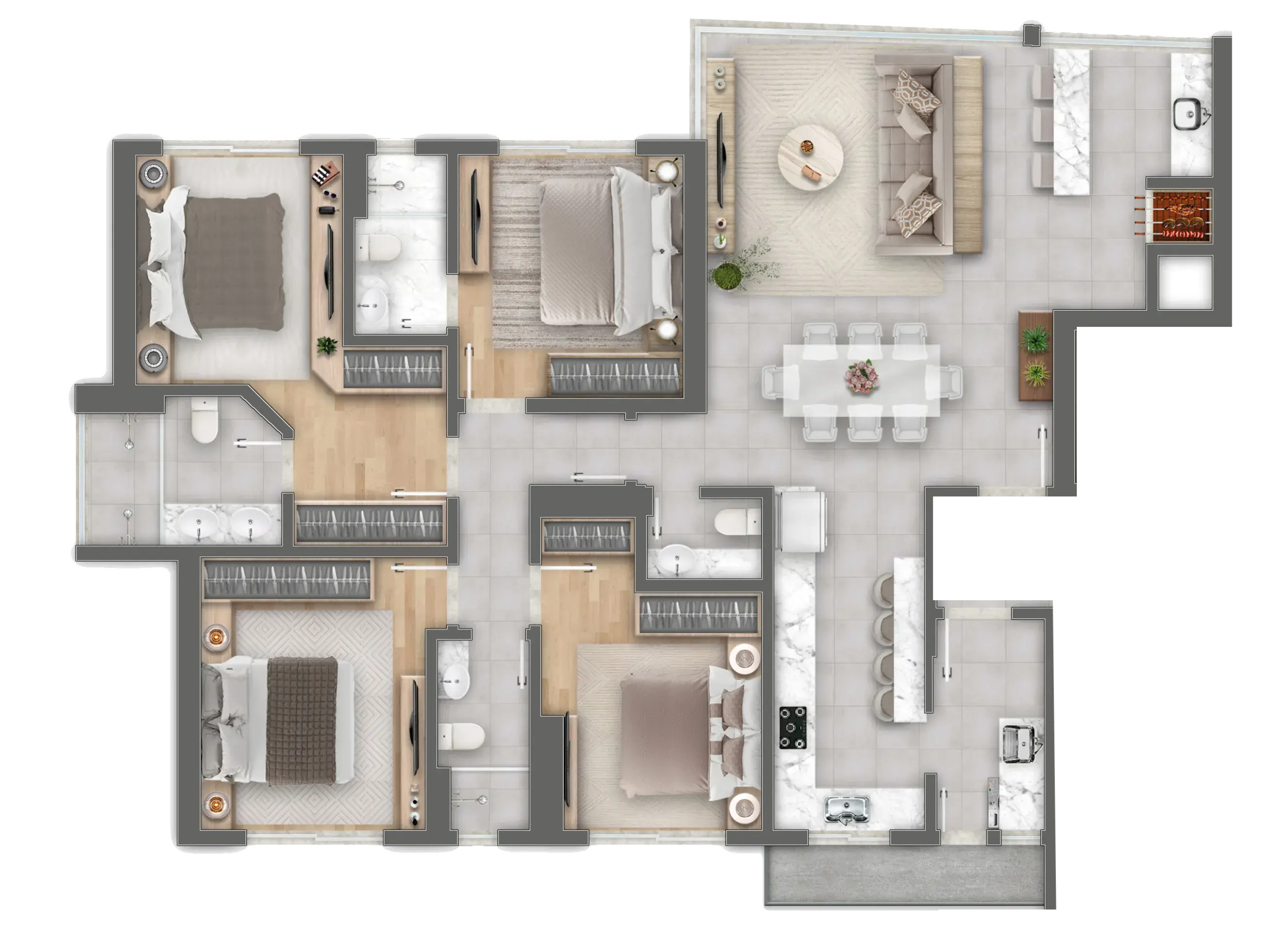 Planta do Apartamento Tipo — opção 2