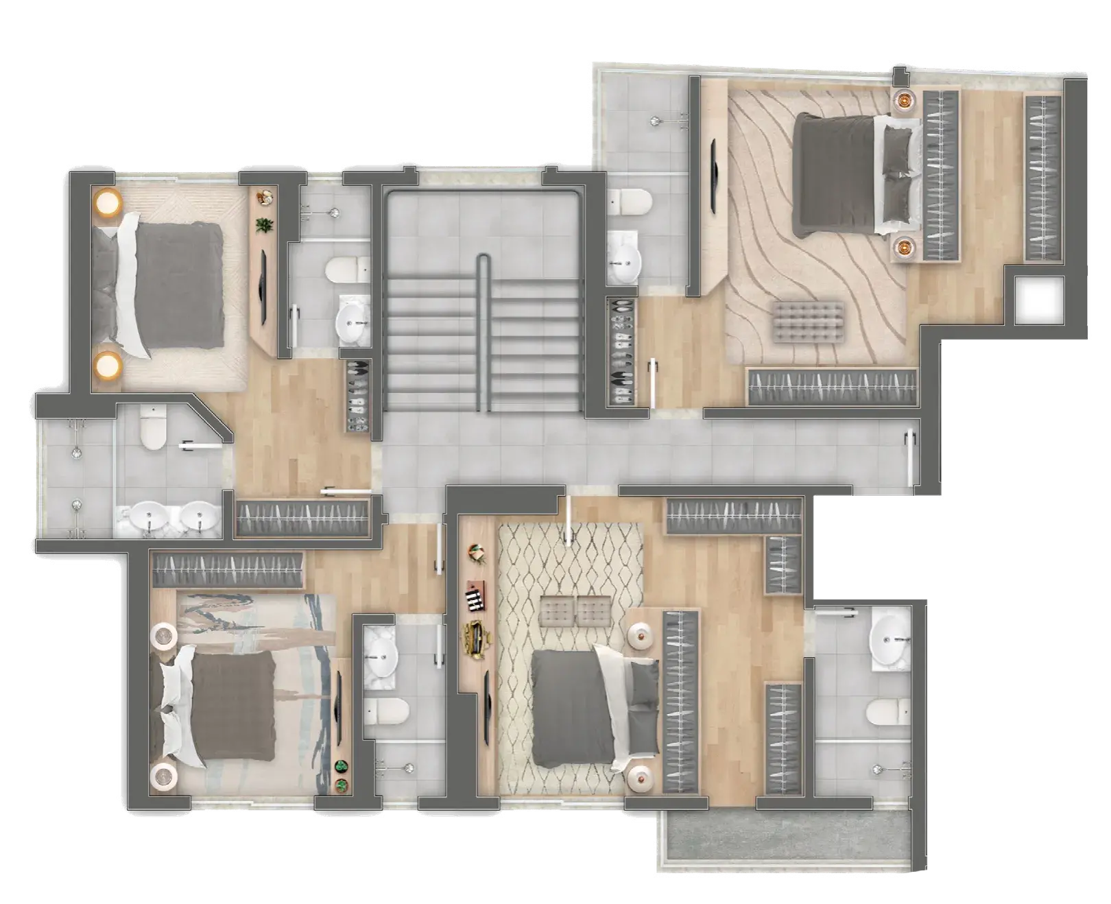 Planta da Cobertura Duplex — pavimento inferior