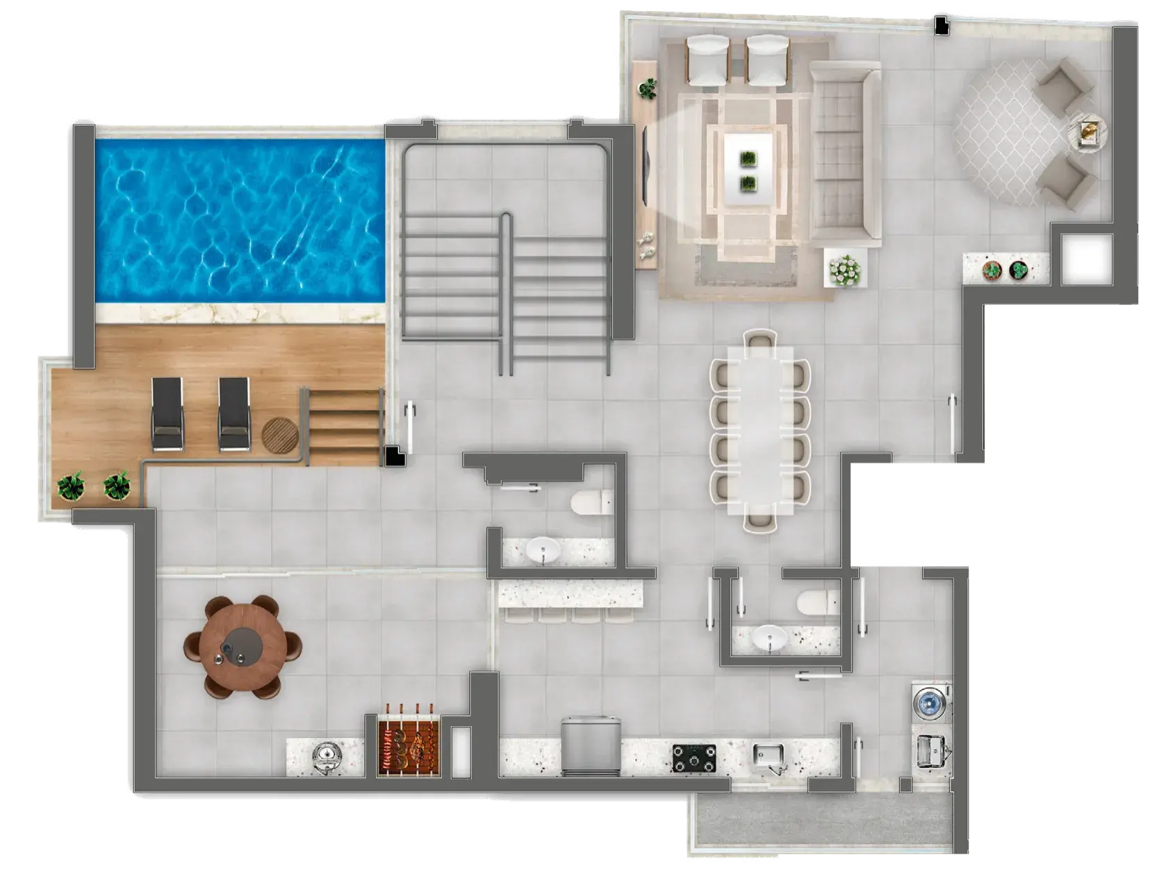 Planta da Cobertura Duplex — pavimento superior